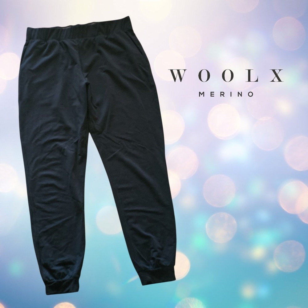 Woolx Womens Lola Merino Wool Blend Jogger Pants Black LT *MISSING DRAWSTRING